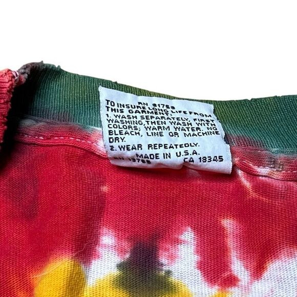 Vintage 80s Grateful Dead Steal Your Face Tie Dye Liquid Blue Single Stitch Shir - Picture 9 of 12